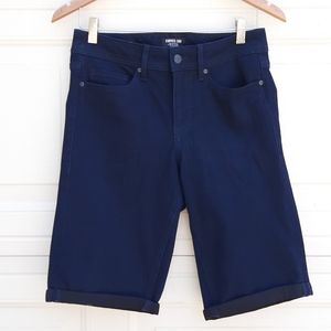 ☀️ NYDJ Curves 360 Shape Navy Blue Bowen Rolled Hem Shorts Sz 4